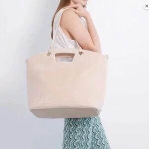 BEIS The Terry Tote – Beige | Large Cotton Terry Tote Bag | Carryall